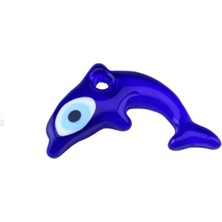 Depposite Cam Nazar Boncuğu Delikli Yunus Modeli Büyük Boy 6X12 cm
