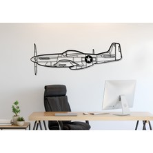 three3dprints Mustang P-51 Duvar Süsü Tablo Dekorasyonu 2d 45-50CM