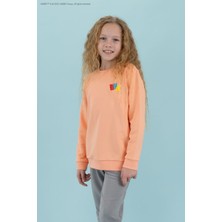Haribo Kabartma Kız Çocuk Somon Sweatshırt HRBTXT300 Haribo Çocuk Sweatshirt