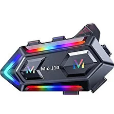 Mioji Mio 110 RGB 1000mAh IPX6 Kask Intercom Motosiklet Bluetooth Kulaklık