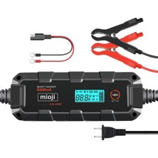 Mioji Mio 6000 6A 6V ve 12V Araba Şarj, Akü Bakım, Damlama Şarj Cihazı ve Motosiklet, ATV, Lityum ve Derin Döngülü Aküler için Kükürt Giderici Akıllı  Akü Şarj Cihazı