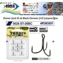 Owner Rapala Iğnesi Owner 5626 St-26 Black Chrome 3’lü Iğne No:4