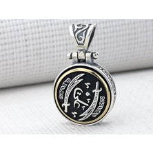 Takıhan Çift Zülfikar Kılıcı Tasarımlı Ortası Dönen 925 Ayar Gümüş Kolye Ucu