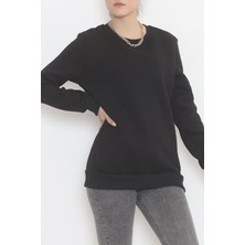 1 Dünya Shop Şardonlu O Yaka Sweat Siyah - 3088.275.