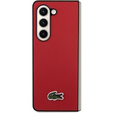 Lacoste Galaxy Z Fold 5 Uyumlu Lacoste Lisanslı Pu Pike Desenli Ikonik Timsah Logolu Kırmızı