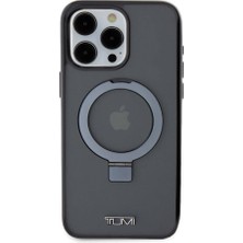 Tumi Apple iPhone 15 Pro Max Tumı Lisanslı Magsafe Özellikli Pc Tpu Metal Logolu Ring Standlı Siyah