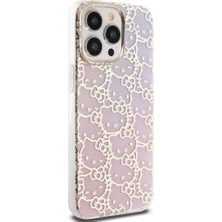 Hello Kitty Apple iPhone 15 Pro Max Hello Kitty Lisans Renk Geçişli Elektroplating Kaplama Kitty Head Pembe