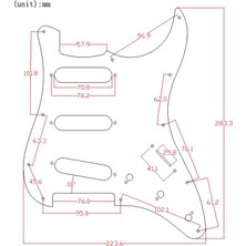 Bacca Abd/ Yapımı Için St Sq Sss Tek 11 Pickguard (Yurt Dışından)