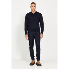 ALTINYILDIZ CLASSICS Erkek Lacivert Standart Fit Normal Kesim Polo Yaka Triko Kazak