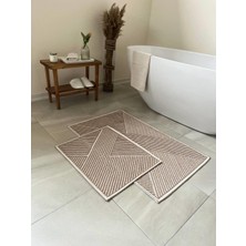 Bluenity Moana Doğal Pamuklu 2'li Banyo Paspas Seti 60X100+50X60 cm - Bej