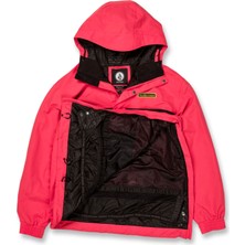 Volcom Turuncu Erkek Kapüşon Yaka Desenli Kayak Montu