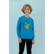 Haribo Baskılı Erkek Çocuk Turkuaz Sweatshırt HRBTXT305 Haribo Çocuk Sweatshirt