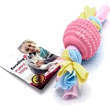 EuroDog Puppy Toys Tırtıklı Top Diş Kaşıma Yavru Köpek Oyuncağı Pembe 17 Cm