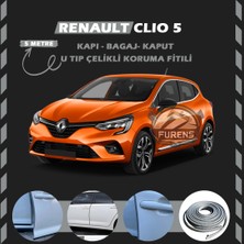 STS Oto Aksesuar Renault Clio 5 Oto Araç Kapı Koruma Fitili 5metre Parlak Gri Renk