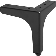 Koldoor Minerva Metal Siyah Mobilya Ayağı Ayarlı Koltuk Chester Baza Ayağı 17,5 cm 5 Adet