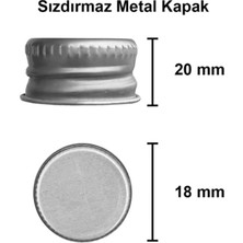 Milea 9 Adet Kıvrımlı Cam Shot Şişesi Sızdırmaz Silver Metal Kapaklı Çok Amaçlı Şişe 100 cc MA2203