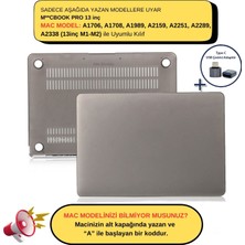 McStorey Macbook Pro Kılıf 13inç M1-M2 A1706-08 A1989 A2159 A2251 A2289 A2338 ile Uyumlu Mat