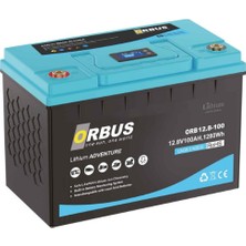 Orbus 12.8 V Volt 100 Ah Amper 1280 Wh Lityum Batarya Lifepo4 Lityum Akü