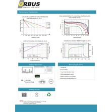 Orbus 12.8 V Volt 100 Ah Amper 1280 Wh Lityum Batarya Lifepo4 Lityum Akü