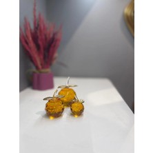 Peramari 3'lü Kristal Koyu Sarı Gold