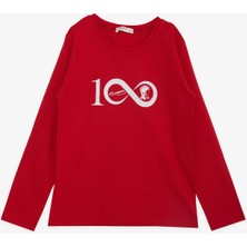 Breeze Çocuk Uzun Kollu Tişört Yüzüncü Yıl Temalı Atatürk Baskılı 5-10 Yaş, Kırmızı