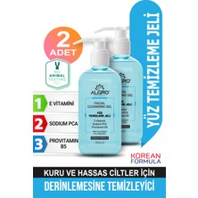 Algro Yüz Temizleme Jeli Kuru Hassas Ciltler Için Derin Temizleyici E Vitamini Sodium Pca Panthenol 2 Adet