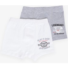 Katamino Erkek Çocuk Boxer 2 Li Slogan Temalı Yazı Baskılı 1-13 Yaş, Karışık Renk