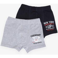 Katamino Erkek Çocuk Boxer 2 Li Slogan Temalı Yazı Baskılı 1-13 Yaş, Karışık Renk