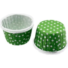 Depposite Cupcake Kalıbı Büyük Boy 62X40 mm - 100'LÜ Puantiyeli Yeşil