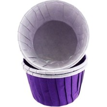 Depposite Cupcake Kalıbı Büyük Boy Düz Renk 62*40 mm - 100 Adet Mor
