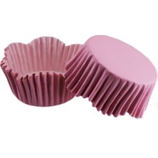Depposite Cupcake Kalıbı Dalgalı Kek Kalıbı 65X38 mm - 100'LÜ Pembe 3.8x6.5 cm