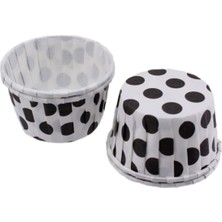 Depposite Vıp Cupcake Kalıbı Küçük Boy 44*35 mm - 100 Adet Puantiyeli Beyaz