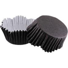 Depposite Cupcake Kalıbı Dalgalı Kek Kalıbı 65X38 mm - 100'LÜ Siyah 3.8x6.5 cm