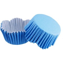 Depposite Cupcake Kalıbı Dalgalı Kek Kalıbı 65X38 mm - 100 Adet Mavi 3.8x6.5 cm