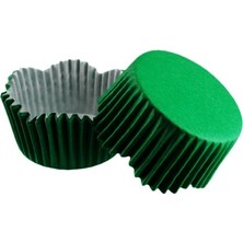 Depposite Cupcake Kalıbı Dalgalı Kek Kalıbı 65X38 mm - 100'LÜ Yeşil 3.8x6.5 cm