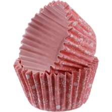 Depposite Vıp Cupcake Kalıbı Pet Kapsül Kek KALIBI48X34 mm - 100 Adet Kar Desenli Pembe