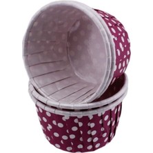 Gurmender Cupcake Kalıbı Büyük Boy 62X40 mm - 100'LÜ Puantiyeli Mor