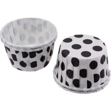 Gurmender Cupcake Kalıbı Büyük Boy 62*40 mm - 50'li Puantiyeli Beyaz