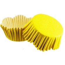 Depposite Vıp Cupcake Kalıbı Pet Kapsül Dalgalı Kek Kalıbı 65X38 mm - 100'LÜ Sarı 3.8x6.5 cm