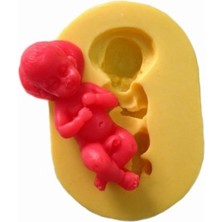 Gurmender Silikon Sırt Üstü Yatan Bebek Kalıbı 5x7 cm