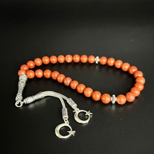 Yıldız Doğal Taş Kırmızı Jasper 8mm 33'lük Doğal Taş Tesbih