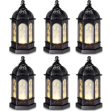 Hermoso 6pcs Mini Ramazan Mum LED Eid Mubarak Fener Ay Yıldız Işıkları (Yurt Dışından)