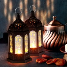 Hermoso 6pcs Mini Ramazan Mum LED Eid Mubarak Fener Ay Yıldız Işıkları (Yurt Dışından)