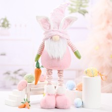 Hermoso Paskalya Tavşanı Gnome Tavşan Havuç Peluş Oyuncaklar Bebek Çocuk Ev Dekor, B (Yurt Dışından)