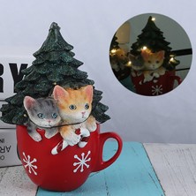 Hermoso Adet Noel Reçine Kedi Figürleri Ev Bar Cafe Yeni Yıl Hediyesi Için (Yurt Dışından)