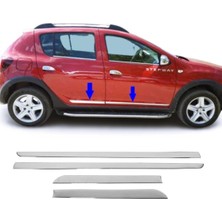 ZNZ Oto Aksesuar Dacia Sandero Krom Yan Kapı Çıtası 4 Kapı P.çelik 2012-2019 Arası