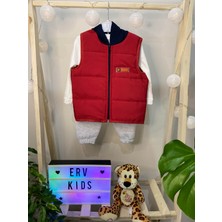 Erv Kids Erkek Çocuk Yelekli 3'lü Takım /bluz-Eşoftman Altı- Yelek /kışlık Giyim /yeniyıl / Bayramlık /spor Giyim