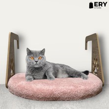 Ery Store Kedi Geniş Kalorifer Radyatör Petek Yatağı Silinebilir Tüy Tutmaz Peluş Gri 48X32 cm