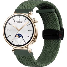 Sneezy Huawei Watch Gt 4 41MM Ile Uyumlu 18MM Fiberlink Manyetik Tokalı Örgü Kordon