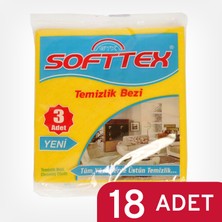 Softtex 6 Paket 3'lü Temizlik Bezi (18 Adet)